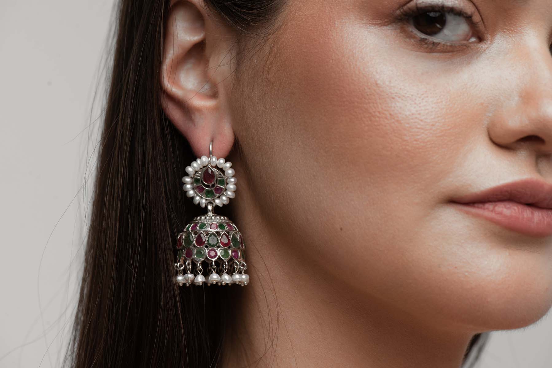 Indus Valley Kohistani Jhumka Earrings image 3