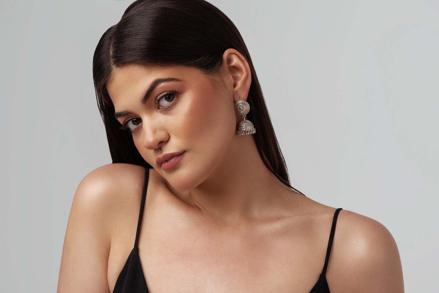 Indus Valley Traditional Silver Jhumka Earrings image 2