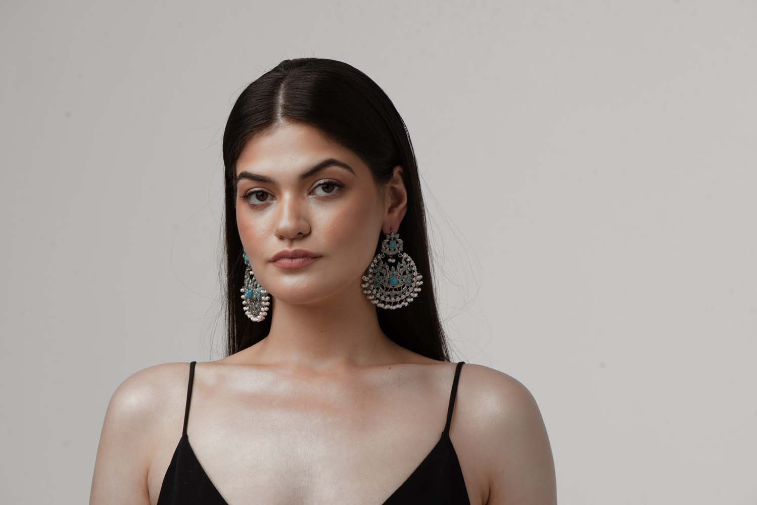 Indus Valley Turquoise & Pearl Jhumka Earrings image 4