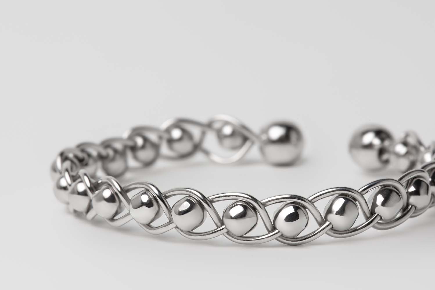 Signature Silver Ball Bangle image 2