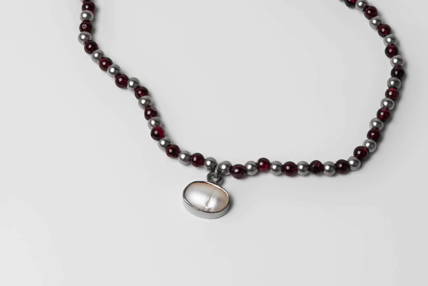 Signature Garnet Single Anklet - Pearl stone image 2
