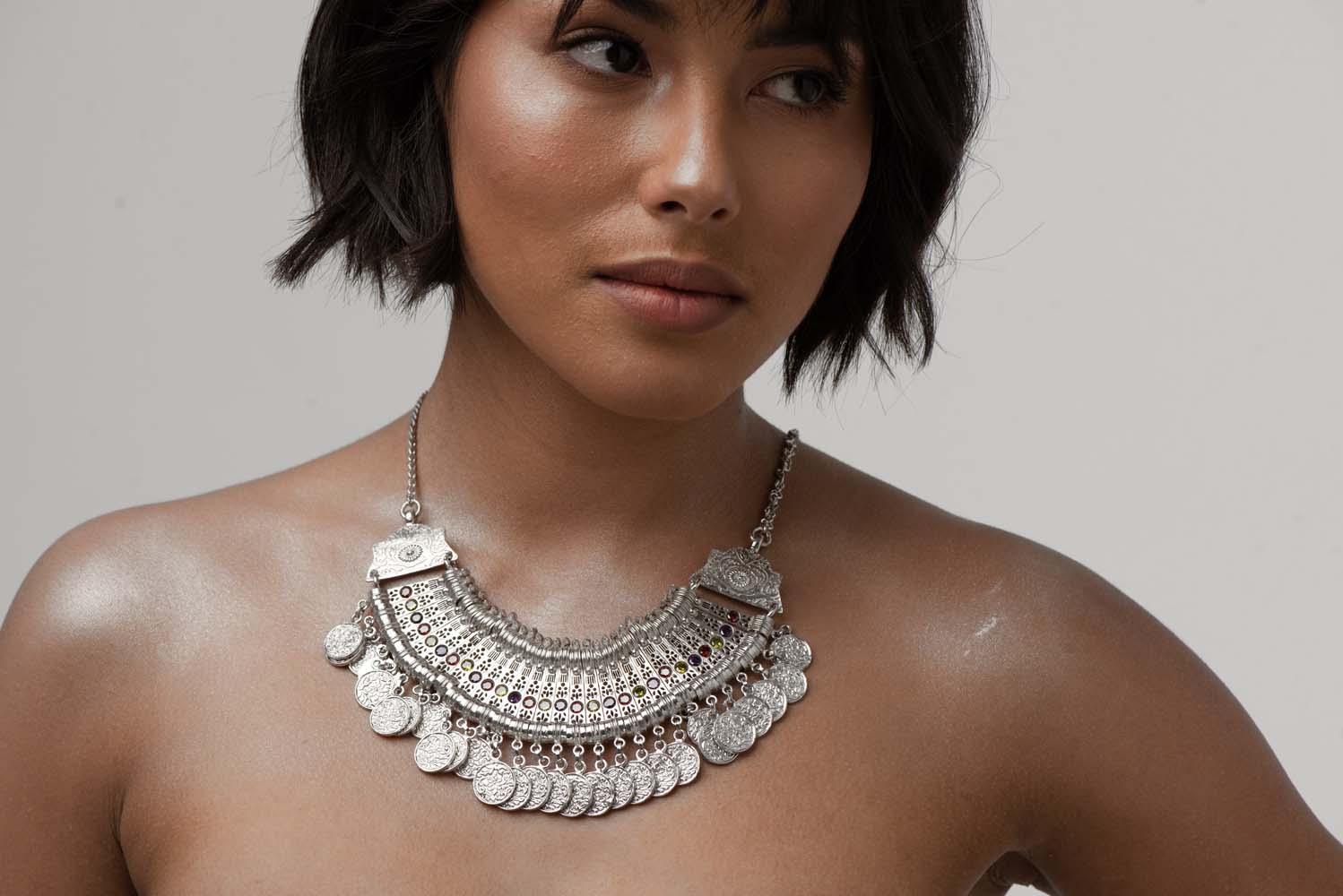 Signature Multicolored, Coin Bib Necklace image 1