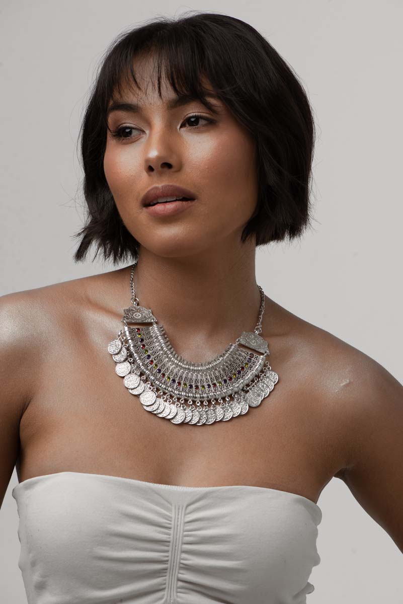 Signature Multicolored, Coin Bib Necklace image 3