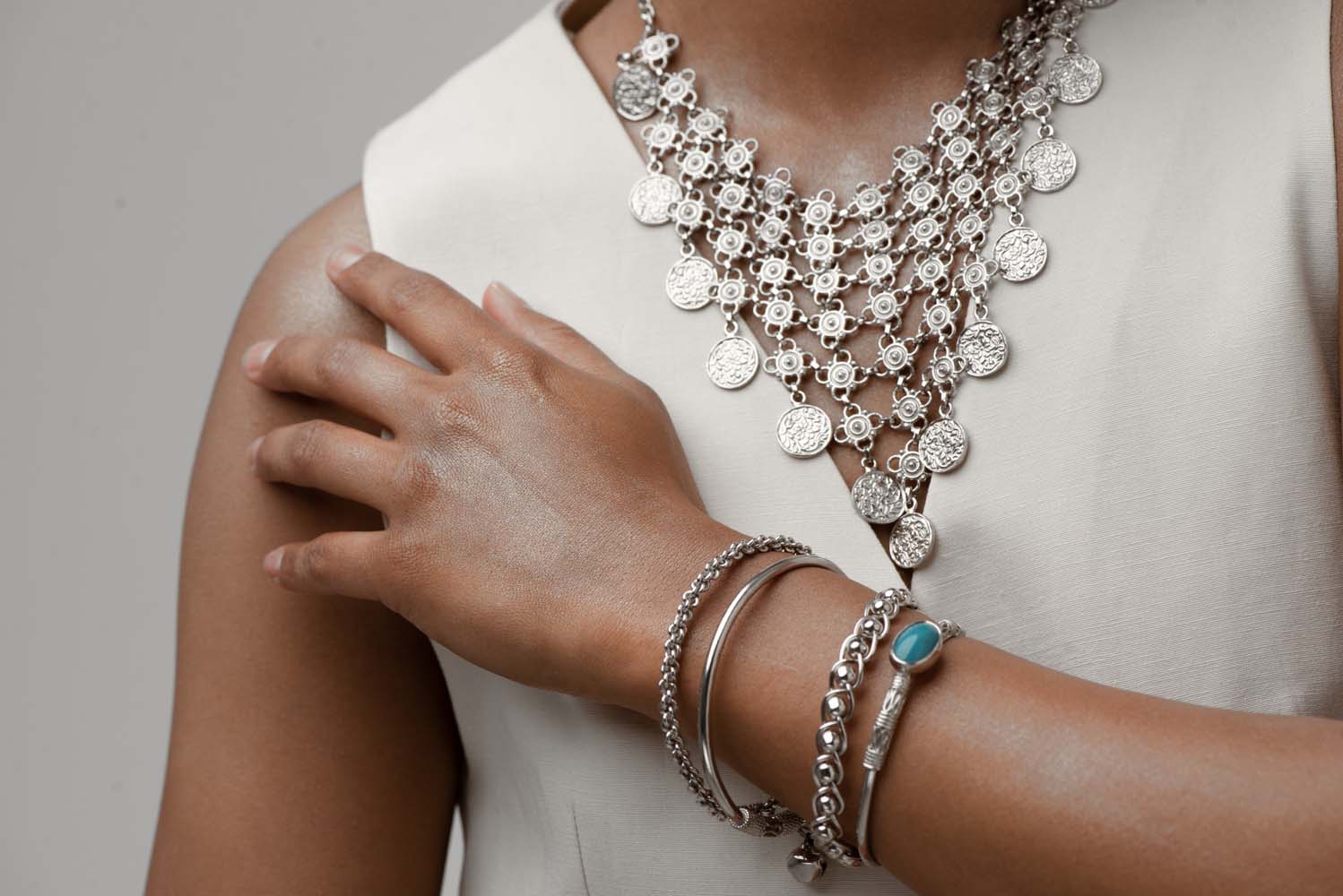 Signature Silver & Turquoise Stone Bangle image 5