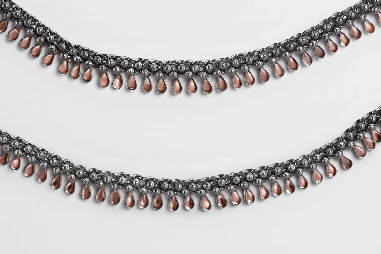 Indus Valley Silver & Glass Anklet Pair image 1