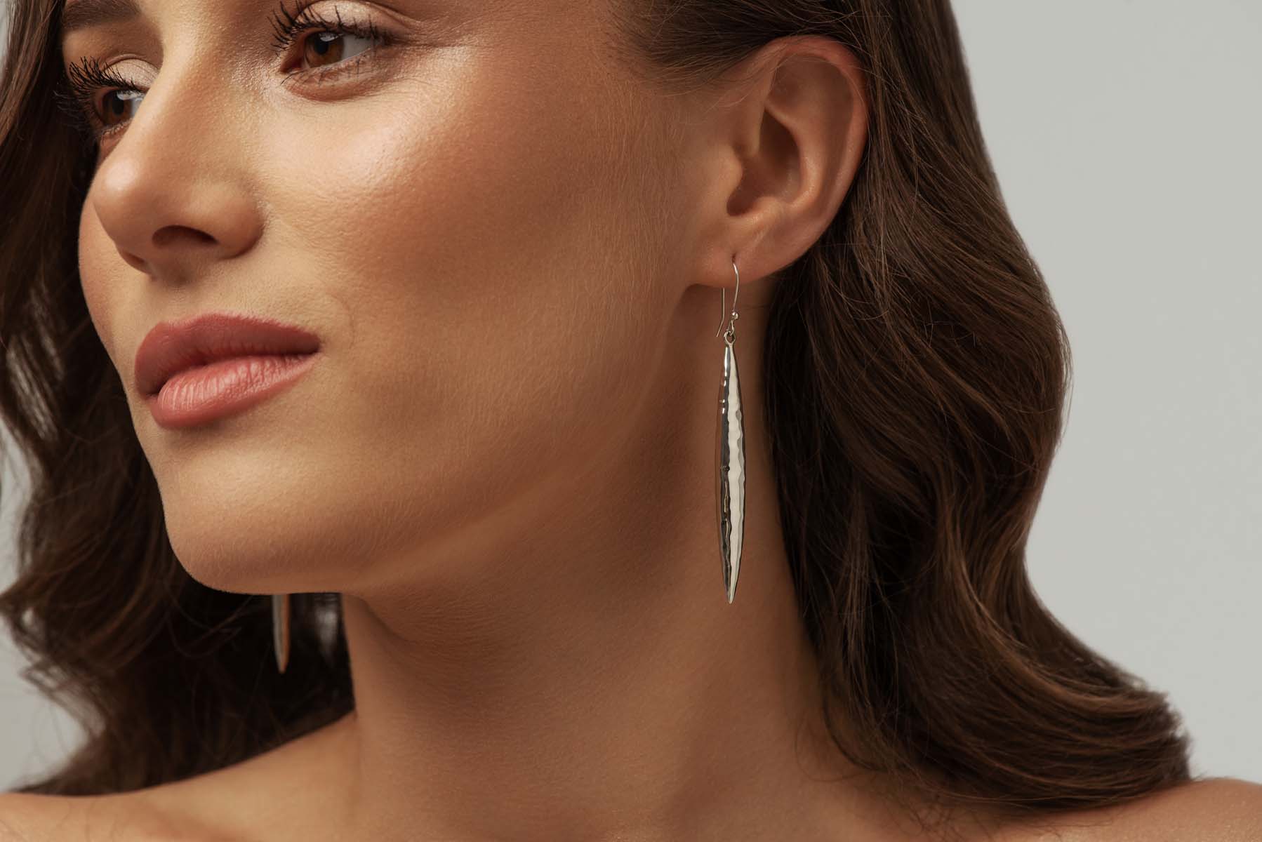 Mexico Hammered Bullet Drop Earrings image 3