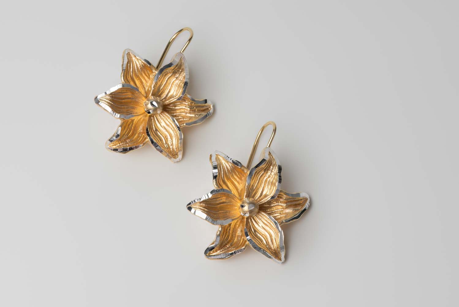 Italian Flower Earrings (Yellow Gold) image 1