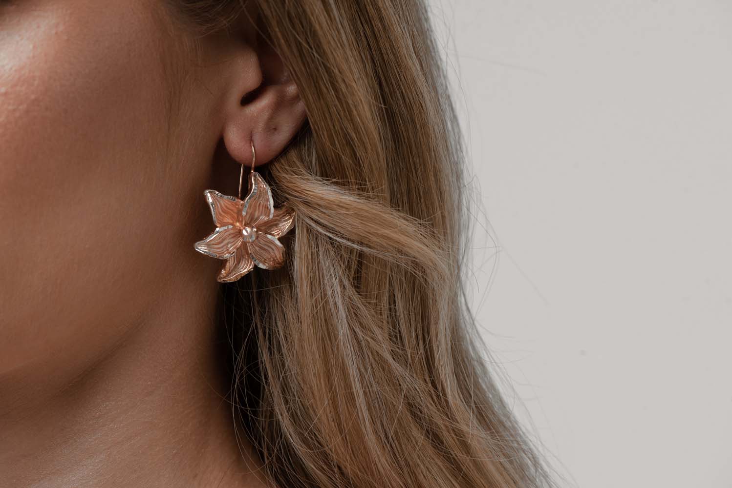 Italian Flower Earrings (Rose Gold) image 5