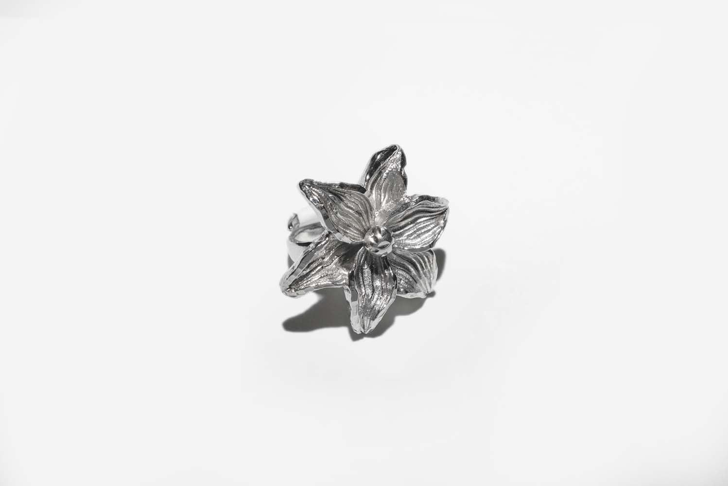 Italian Flower Ring (Silver)