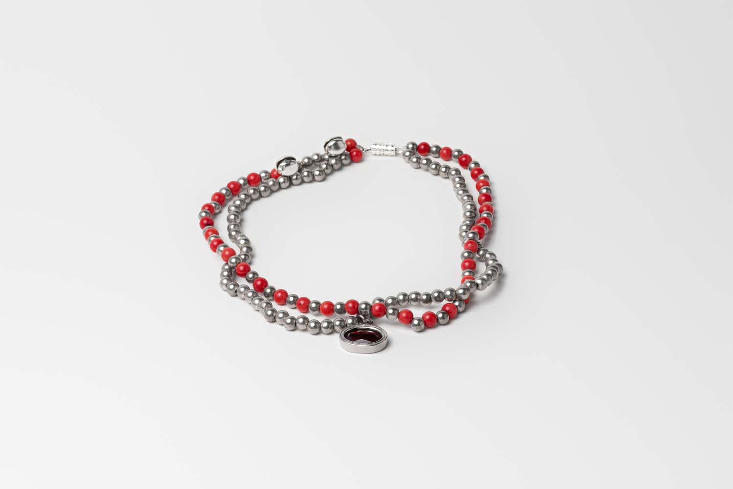 Signature Coral Double Anklet - Garnet stone image 1