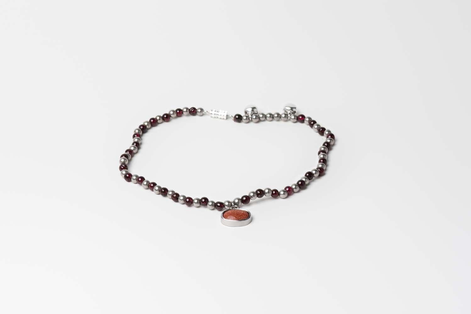 Signature Garnet Single Anklet- Sunstar stone image 1