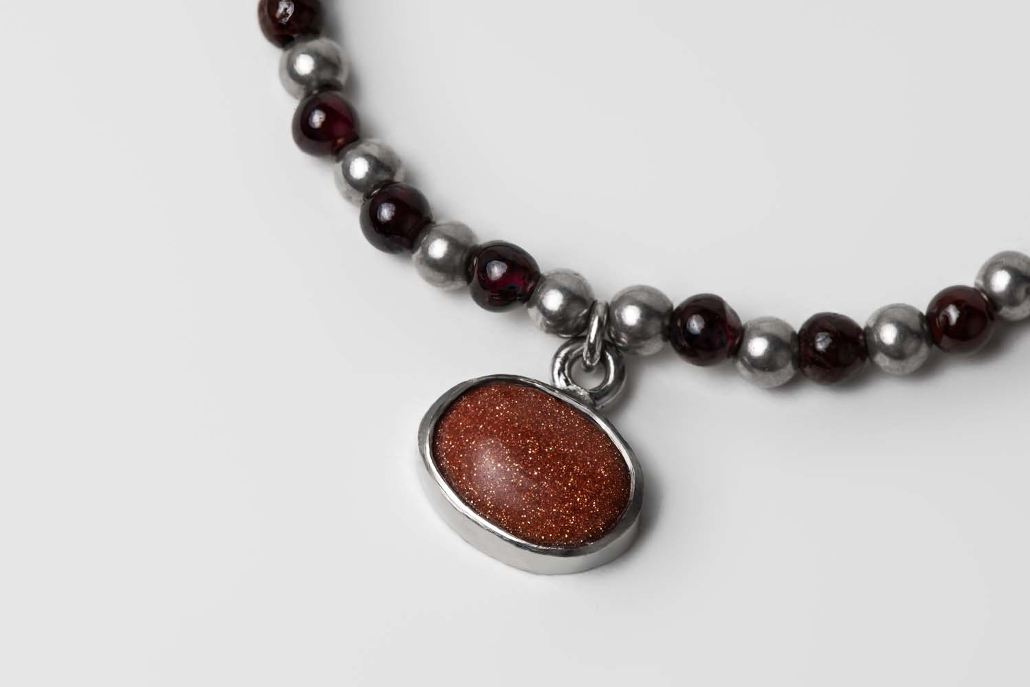 Signature Garnet Single Anklet- Sunstar stone image 2