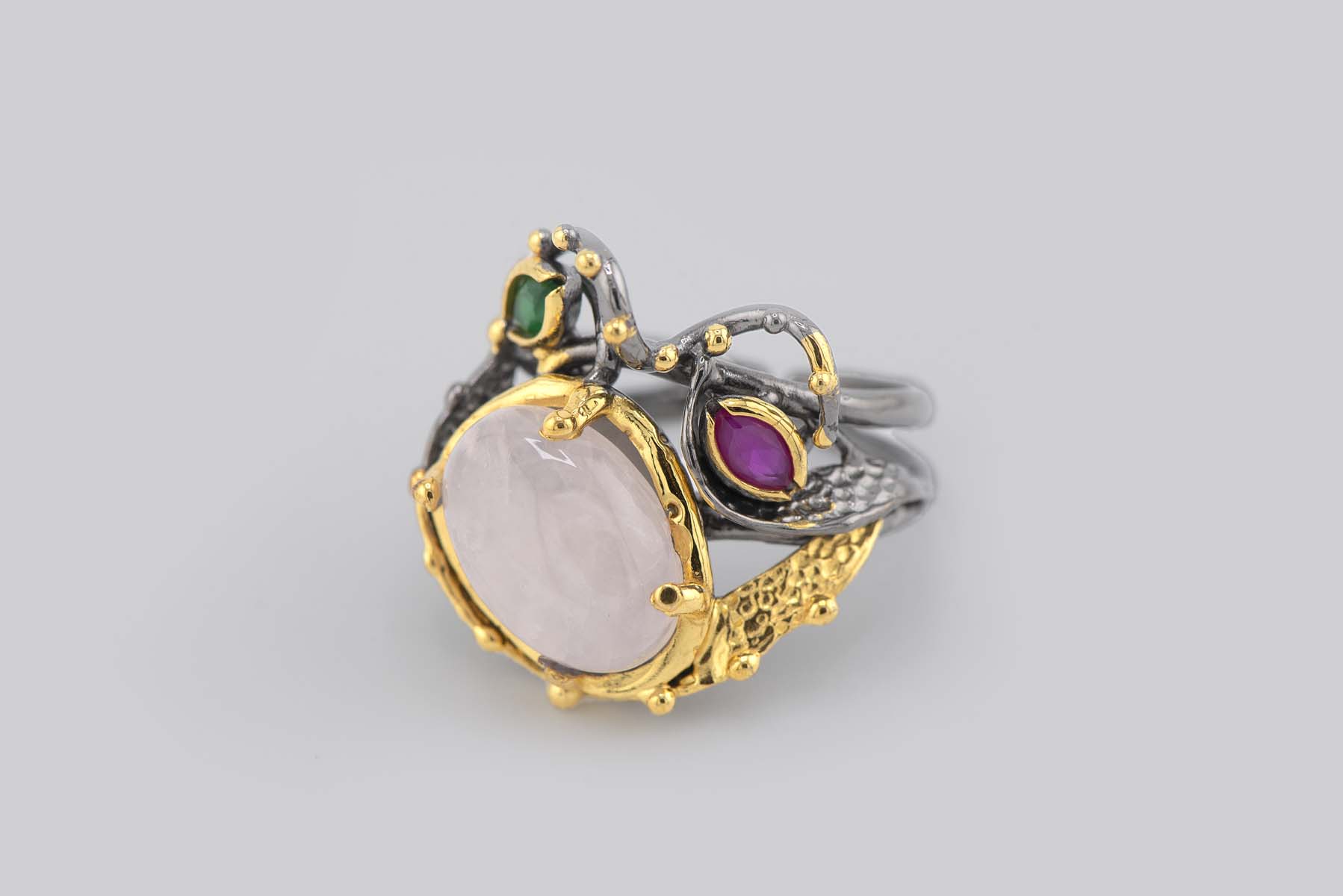 Turkish Ottoman Pink Stone Ring