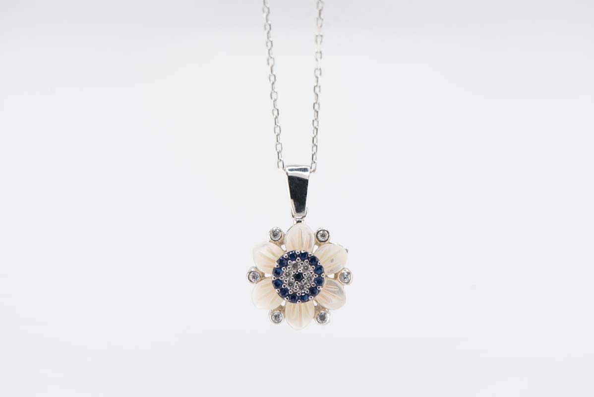 Evil Eye Pearl Pendant Necklace