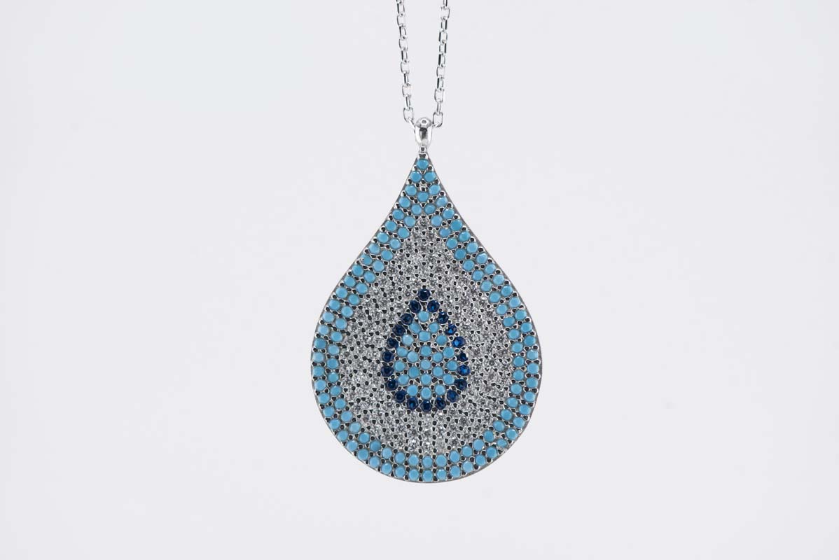 Evil Eye Tear Drop Necklace