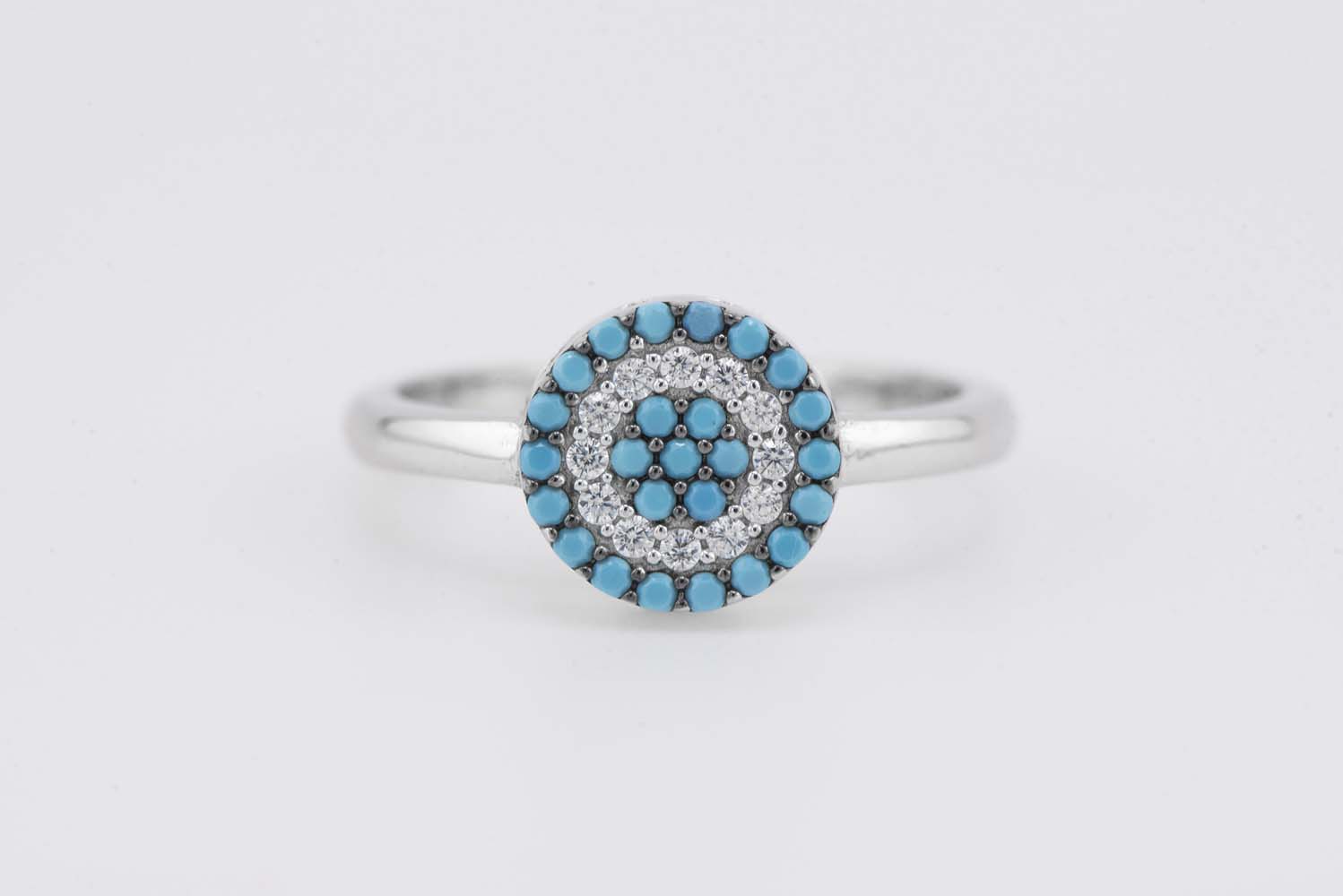 Evil Eye Circle Turquoise Ring
